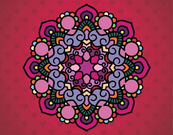 Coloring page Mandala meeting painted byStefany
