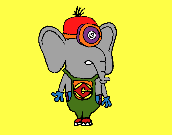 Coloring page Minion Elephant painted bymindella