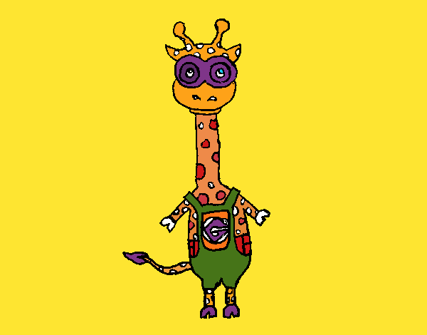 Coloring page Minion giraffe painted bymindella