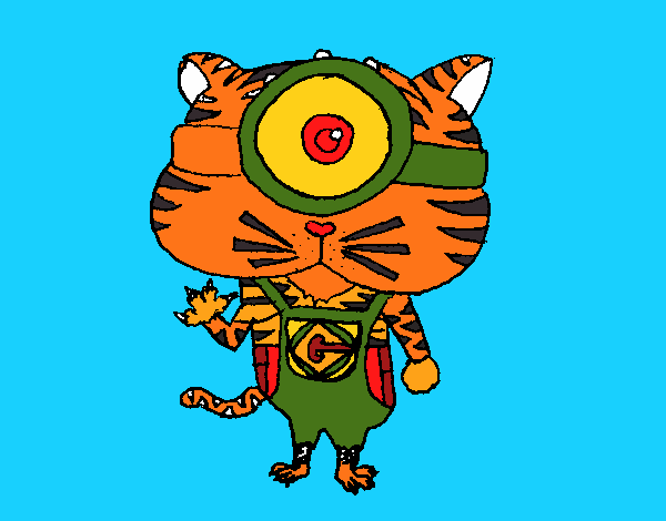 Coloring page Minion Tiger painted bymindella
