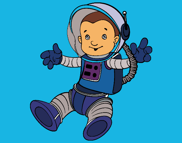 Coloring page An astronaut in space painted bymindella