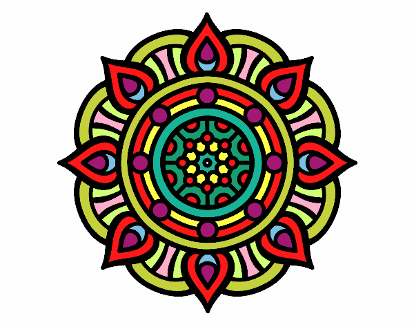 Coloring page Mandala fire points painted byBobbie