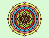 Coloring page Mandala solar system painted byrey-rey