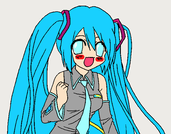 Coloring page Miku Hatsune vocaloid painted byghalalool