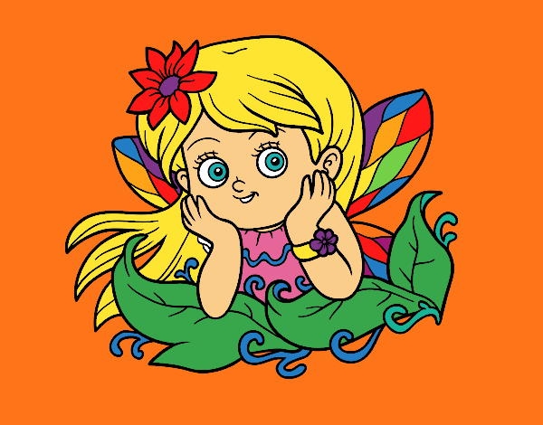 Coloring page Pretty fairy painted bymindella
