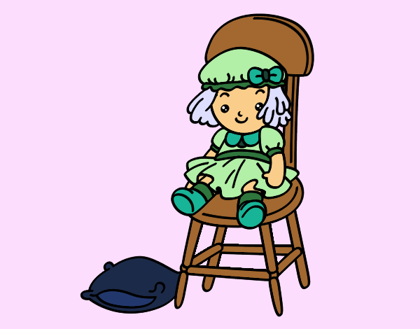 Coloring page Seated Doll painted byBumblebee