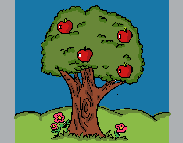 Coloring page Apple tree painted bylastflower