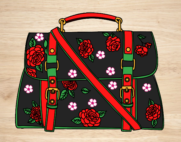 Coloring page Flowered handbag painted byWiggz