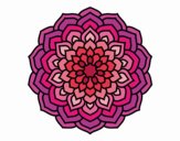 Coloring page Mandala flower petals painted byMimo