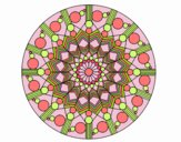 Coloring page Mandala flower with circles painted byMimo