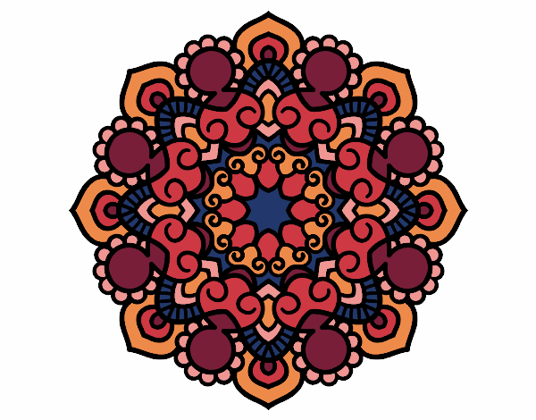 Coloring page Mandala meeting painted bylastflower