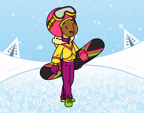 Coloring page Snowboard girl painted bybarbie_kil