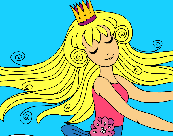 Coloring page Sweet princess painted bymindella