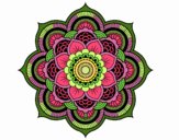 Coloring page Mandala oriental flower painted byMimo