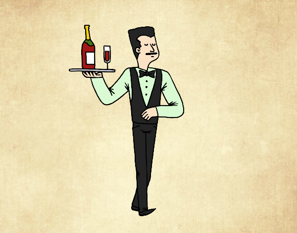 Coloring page French waiter painted bybarbie_kil