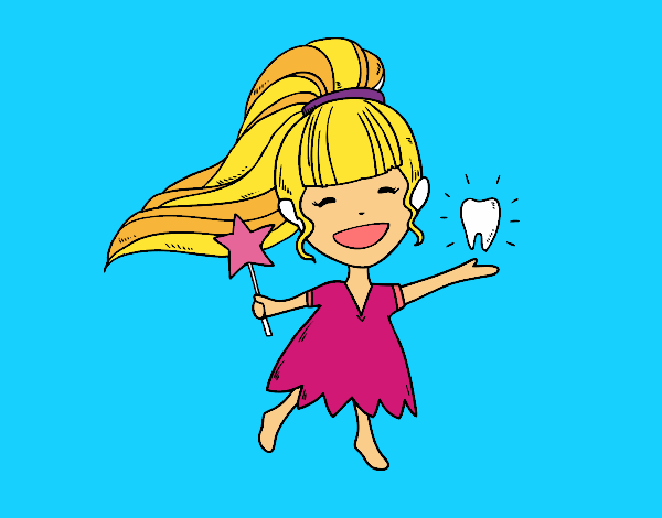 Coloring page The tooth fairy painted bymindella