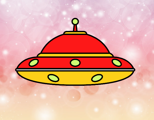 Coloring page UFO alien painted byMimo
