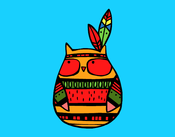 Coloring page Indian Owl painted bymindella