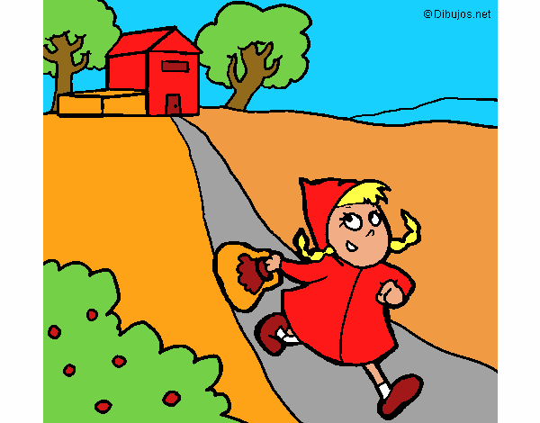 Coloring page Little red riding hood 3 painted bymindella
