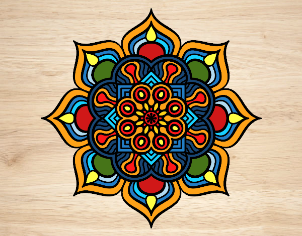 Coloring page Mandala flower of fire painted bykatie