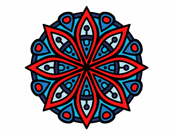 Coloring page Mandala for the concentration painted byLeonard