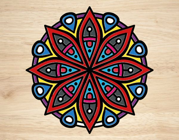 Coloring page Mandala for the concentration painted bymercy