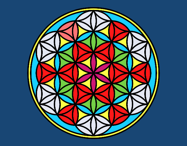 Coloring page Mandala lifebloom painted bykatie