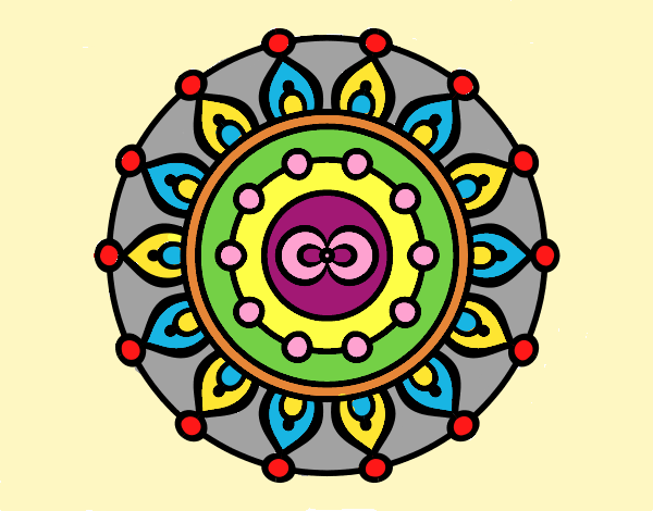 Coloring page Mandala meditation painted byAnia