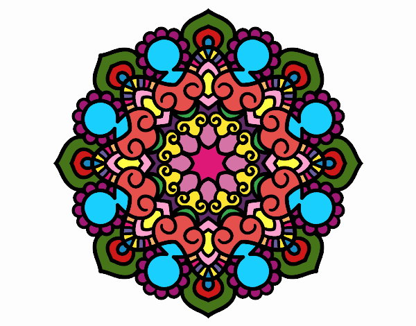 Coloring page Mandala meeting painted byannsane