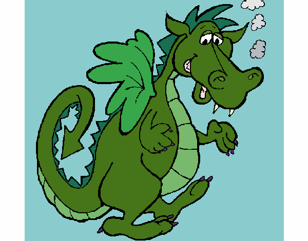Coloring page  Smokey dragon painted byChristy