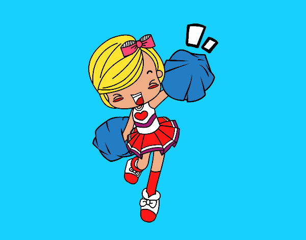 Coloring page A girl Cheerleader painted bymindella