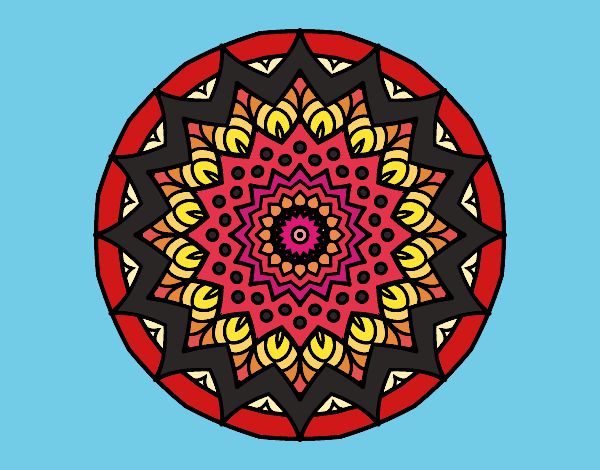 Coloring page Growing mandala painted byChristy