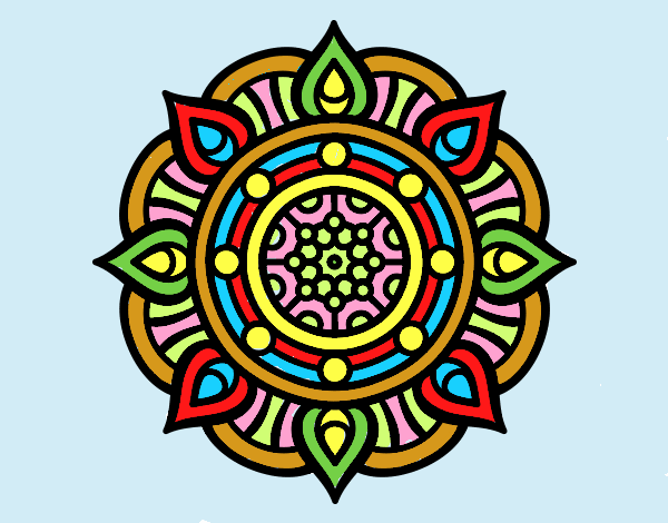 Coloring page Mandala fire points painted byAnia