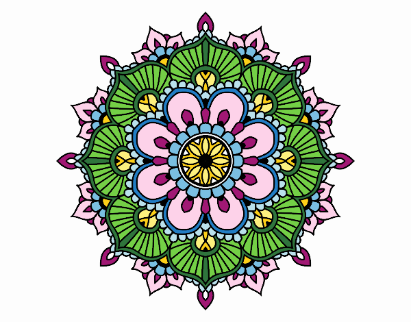 Coloring page Mandala floral flash painted byTweedleDee