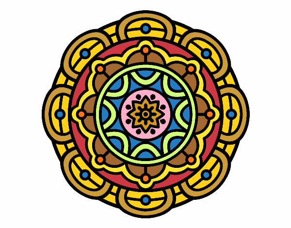 Coloring page Mandala for mental relaxation painted byAnia