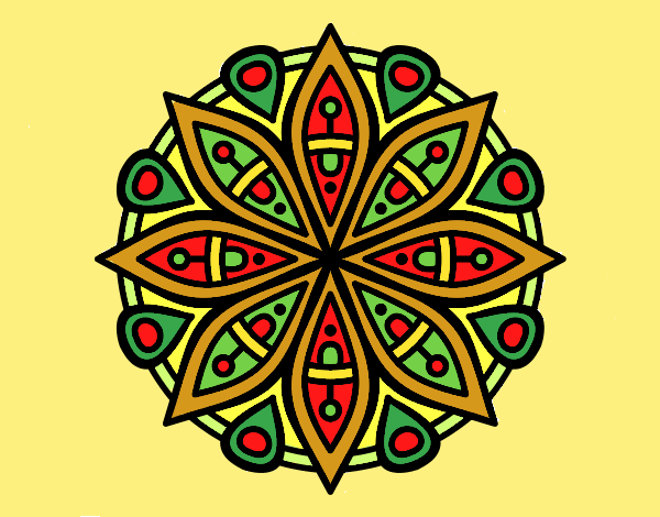 Coloring page Mandala for the concentration painted byAnia