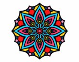 Coloring page Mandala simple symmetry  painted bysahana