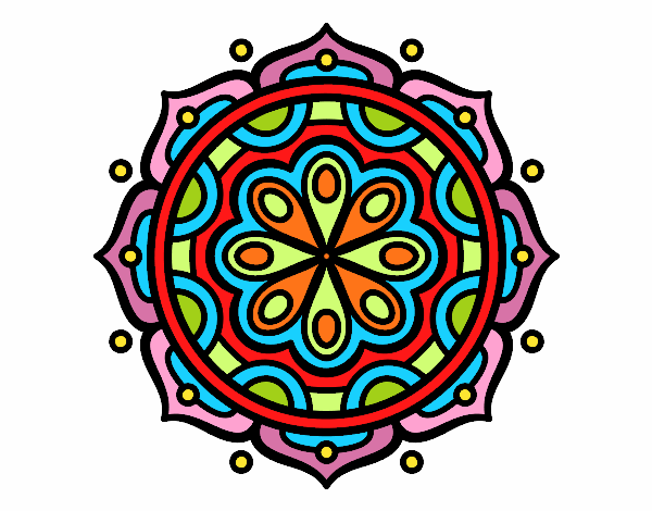 Coloring page Mandala to meditate painted byAnia