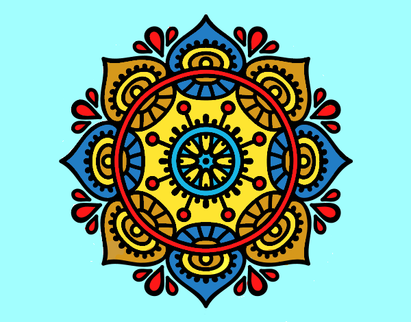 Coloring page Mandala to relax painted byAnia