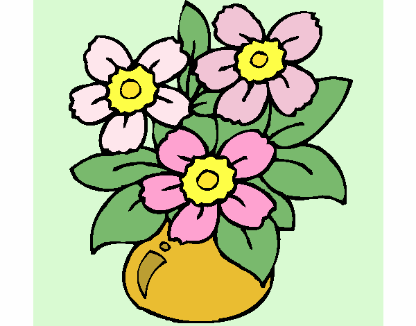 Coloring page Vase of flowers painted byAnia