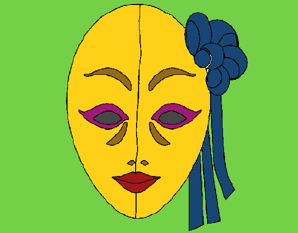 Coloring page Italian mask painted bySarahAlex