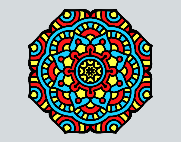 Coloring page Mandala conceptual flower painted byAnia