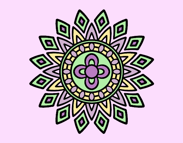 Coloring page Mandala flashes painted byAnia