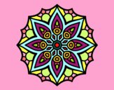Coloring page Mandala simple symmetry  painted bySarahAlex