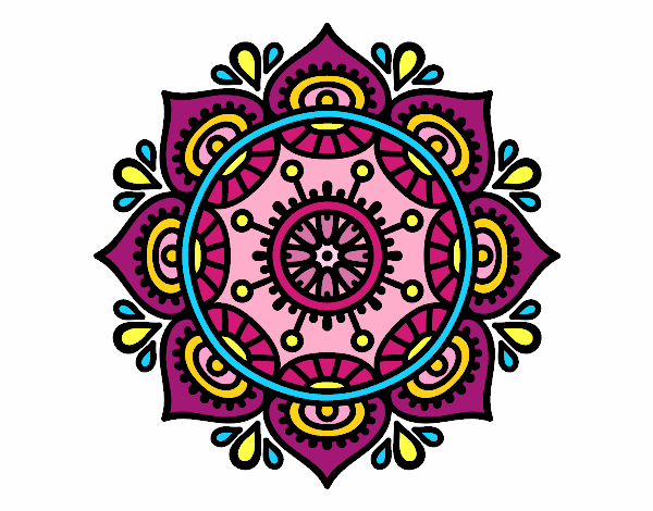 Coloring page Mandala to relax painted bytori