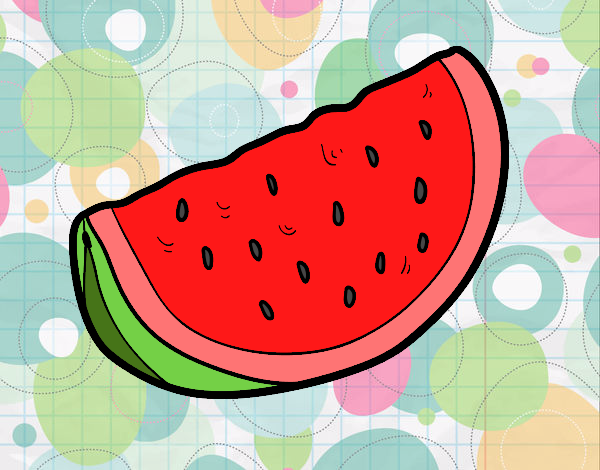Coloring page A piece of watermelon painted byJeza