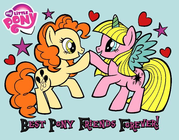 Coloring page Best Pony Friends Forever painted byAish 