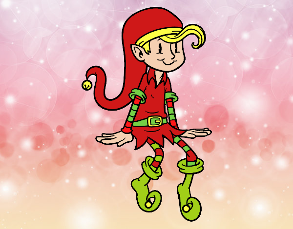 Coloring page Elf sitting painted byGramanana4