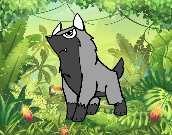 Coloring page Grey wolf painted byGramanana4