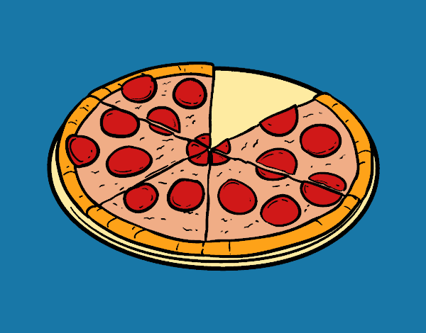 Coloring page Italian pizza painted byAish 